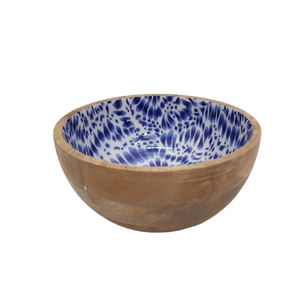 Bol à design en émail de forme ronde en bois de style unique fini naturel pour la maison de table et les hôtels bols de service pour la nourriture et les collations - Product Image 3