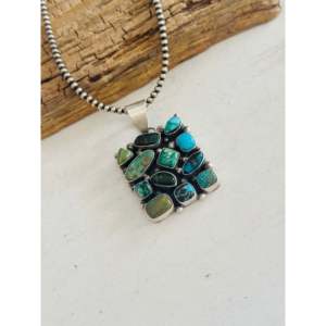 Pendentif Tricia Smith avec serti clos, turquoise mélangée et technologie d'incrustation en argent sterling - Product Image 4