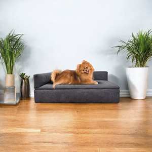 Canapé-lit gris Well Home avec rangement, tissu spécial et base rembourrée pour animaux de compagnie - Product Image 3