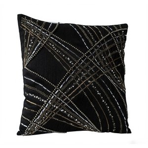 Luxury Velvet Embroidery Beaded Square <b>Throw</b> Cushion 18x18 Washable Boho Geometric Floral Print for Living Room Sofa - Product Image 1