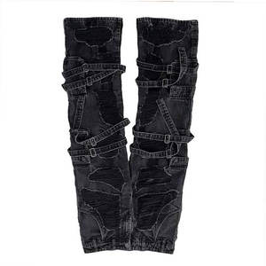 กางเกงแนวกอธิคแนวสตรีทพังค์แนวสตรีทร็อคแนวสตรีทสีดำกะโหลกศีรษะขนาดใหญ่ผลิตตามสั่งสำหรับ2025 - Product Image 2