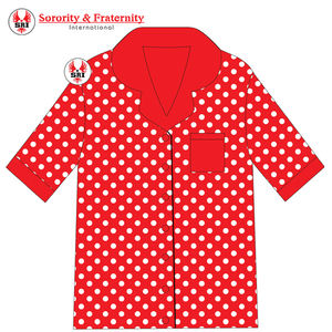 Custom Delta Sigma Sorority Clothing Chenille Embroidered Ruffed <b>Pyjama</b> Sleepwear Set Loungewear PJ Greek Paraphernalia - Product Image 5