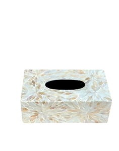 Qualité haut de gamme adaptée à la décoration de table, boîte à mouchoirs en nacre, serpillière en MDF avec forme florale pour le stockage du papier - Product Image 5