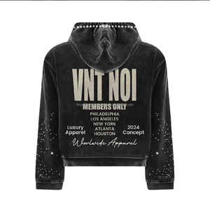 เซ็ตชุดวอร์มกางเกงมีฮู้ด2ชิ้นมีฮู้ดสำหรับผู้ชายปักโลโก้ฤดูหนาวแบบใหม่ตามสั่งสไตล์วินเทจ - Product Image 2