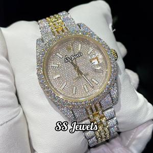 VVS Iced Moissanite Diamond Lujo Acero inoxidable Cristal Bustdown Hip Hop Reloj Hombres 41mm Reloj mecánico automático - Product Image 2