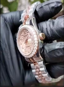 Của nam giới sang trọng hip hop thiết kế cao cấp moissanite kim cương xem đầy đủ Iced Bling Đồng hồ dây đeo bằng thép không gỉ 5mm trường hợp Analog - Product Image 4