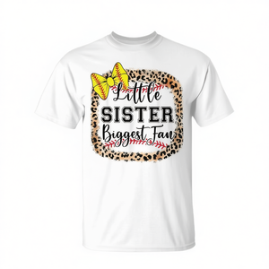 Maglietta personalizzabile per la mamma di Little Sister's Biggest Fan N Girl Softball Bow Catcher - Product Image 2