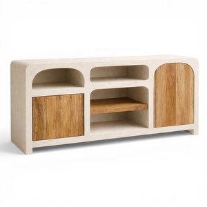 Mueble para TV de Madera de Acacia MAYA |   Mueble Bajo de Estilo Japonés Minimalista |   Consola Multimedia de Madera Maciza con 3 Estantes, Mueble Ecológico y Duradero - Product Image 1