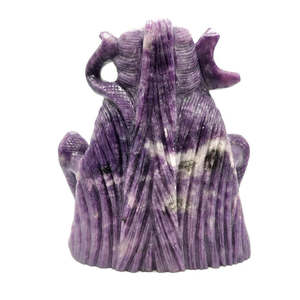 Sculpture artisanale de Shiva en Lepidolite - Seigneur Shivshankar en cristaux et pierres précieuses - Reiki/Chakra/Énergie - 7,8 pouces - Product Image 4