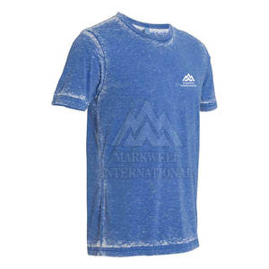 Service OEM T-shirts légers pour hommes en denim délavé T-shirts tendance pour hommes en denim délavé coupe ajustée - Product Image 1