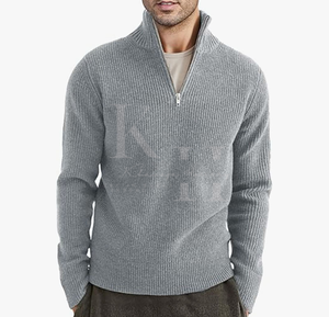 เสื้อสเวตเตอร์แบบสวมหัวแขนยาวสำหรับผู้ชายเสื้อสเวตเตอร์ถักแบบสวมหัวแขนยาวอบอุ่นระบายอากาศด้านหน้าสวมใส่สบายใน100% ได้ทุกวันสำหรับฤดูหนาว - Product Image 4