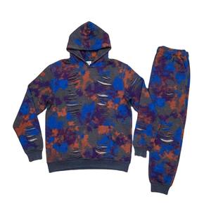 Luxury Lightweight Acid Wash <b>Tie</b>-<b>Dye</b> Distress Quick Dry Tracksuit Sublimation Printed Matching <b>Set</b> Custom Logo Streetwear for - Product Image 3