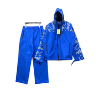 Chándal personalizado chándal de nailon con cremallera traje cortavientos chaqueta con cremallera conjunto con capucha a prueba de viento 100% conjunto corto de nailon