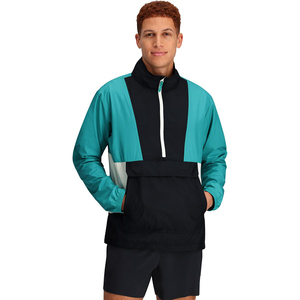 Custom <b>Men</b> Color Block Quarter Zip Windbreaker <b>Jacket</b> Waterproof Lightweight Outdoor Sports Anorak <b>Pullover</b> with Front Pocket - Product Image 2