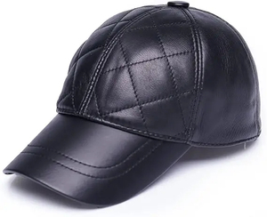 High Quality PU Leather Baseball Cap Plaid Pattern Breathable Waterproof Unisex Snapback Outdoor Sports Casual Custom Four <b>SWIFT</b> - Product Image 1