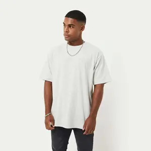 Мужская классическая футболка оверсайз из 100% хлопка, с коротким рукавом и воротником в рубчик