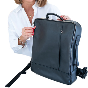 <b>Women's</b> Custom 2024 Leather <b>Laptop</b> <b>Backpack</b> Genuine Leather Leisure Bag RFID Feature Fashion Velvet Panelled Design <b>for</b> School - Product Image 6