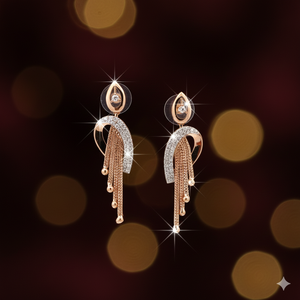 Conjunto de Collar de Oro Rosa de 18K con Diamantes, Diseño Moderno con Borla, Joyería Fina - Product Image 3