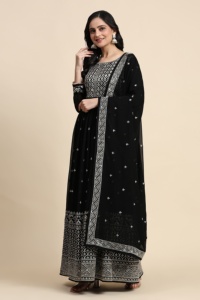 Ensemble de salwar kameez ethnique en georgette brodé pour femmes Trendmalls G243, vêtements de mariage indiens/pakistanais avec kurta et pantalon - Product Image 3