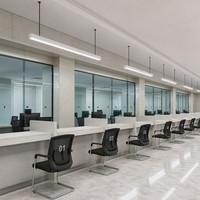 Luminaire linéaire LED suspendu en aluminium 1200 mm pour centre de services gouvernementaux, 6000K, lampe de plafond à intensité variable
