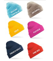Gorro personalizado con logotipo bordado de fábrica de Vietnam, gorro personalizado para hombre y mujer, gorro de invierno, Parche de cuero, MOQ bajo, animado común