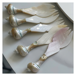 Cuillère à coquillage de conque artisanale de luxe du Vietnam avec cuillère à coquillage artisanale en nacre pour l'exportation de dessert au caviar - Product Image 1