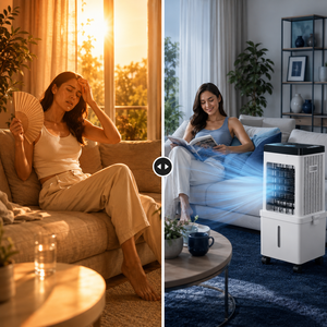 Modern 3-in-1 Electric Air Cooler Humidifier & Purifier Low Noise Portable AC Fan for Garage Use Made of <b>Plastic</b> - Product Image 2