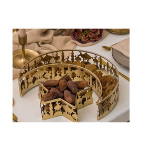 Hecho de metal Último diseño Bandeja DE SERVICIO DE Ramadán Luna Estrella Juego de 2 bandejas Postre Galletas Bandeja DE SERVICIO DE Ramadán - Product Image 1