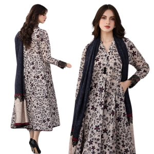 Conjunto Shalwar Kamiz paquistaní de 3 piezas listo para usar con logotipo personalizado con chales de lana pura para mujer bordados transpirables de talla grande para adultos - Product Image 5