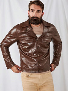 Veste Slim en cuir véritable pour hommes Vente en gros Mode Gritter Style pour l'hiver Veste de moto mince de course automobile - Product Image 5