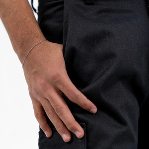Pantalones Cargo de doble bolsillo para hombre, color negro de alta calidad, ajuste holgado, cintura media, patrón recto, ligero, plano, directo, informal, venta al por mayor - Product Image 5