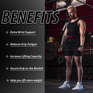 สายรัดยกน้ำหนักแบบปรับได้รูปเลข 8 กันลื่น พร้อมโลโก้สั่งทำ สำหรับออกกำลังกาย พาวเวอร์ลิฟติ้ง สายรัดข้อมือแบบ Heavy Duty สำหรับผู้ชายและผู้หญิง - Product Image 4