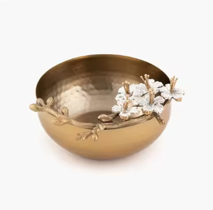 Bol de service en métal de style moderne avec finition argentée antique, design et finition uniques, qualité supérieure pour servir ou mélanger - Product Image 3