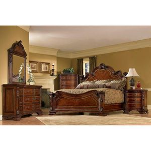 Lit Classique Antique Français-Acajou Brun-87 - Product Image 2