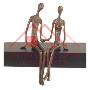 Sculpture de Figure de Yoga en Aluminium/Sculpture de Figure humaine de Yoga de placage d'argent en métal de haute qualité pour la décoration de la maison - Product Image 3