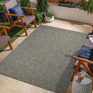 Alfombra de Tejido Plano para Interiores/Exteriores Netline Home Stone Weave con Efecto Yute Gris, Lavable, Antideslizante, Resistente a la Intemperie y de Pelo Corto - Product Image 5
