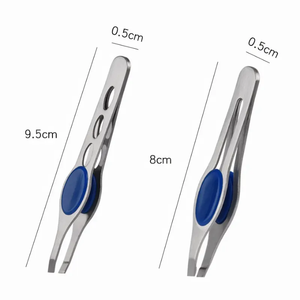 Mini pince à épiler à sourcils couleurs personnalisées pince à épiler à épiler bébé pince à épiler pointe inclinée en acier inoxydable pour les poils du visage - Product Image 5