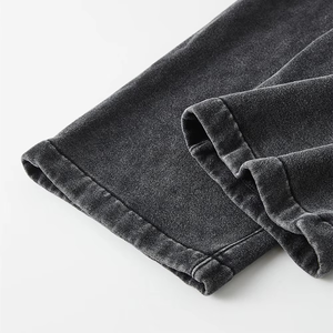 Pantalons décontractés pour hommes, tendance, vente chaude, lavage à l'acide, légers, taille mi-haute, qualité supérieure, 100% coton, faible MOQ - Product Image 2