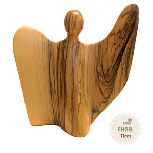 Figurine d'ange ailé en bois d'olivier - fabriquée à Bethléem - Product Image 2