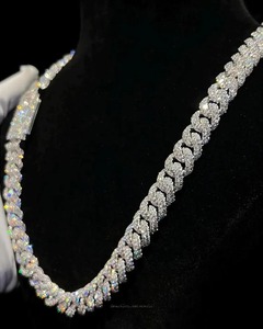 Chaîne cubaine en argent 925 de qualité export, tendance, avec diamants, pour les soirées en boîte de nuit et le port quotidien, disponible à un prix compétitif - Product Image 1