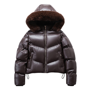 Abrigos de invierno para mujer con logotipo personalizado OEM, chaqueta acolchada de piel sintética con burbujas, chaquetas acolchadas cortas personalizadas para mujer - Product Image 5