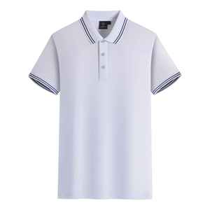 High Quality Solid Luxury Cotton Polyester Knitted for Shirts for Men with Custom Logo Quick Dry Short Sleeve - Product Image 4