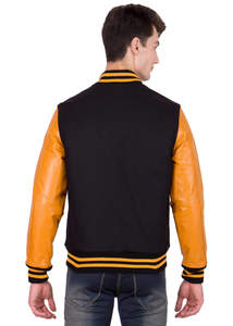 Chaqueta de Poliéster con Cierre para Hombre, Bombardero de Béisbol Universitario con Bolsillos y Botones, Novedad - Product Image 2