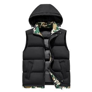 Venta al por mayor invierno 100% poliéster con capucha chaleco sin mangas chaqueta hombres a prueba de viento chaleco para hombre - Product Image 1