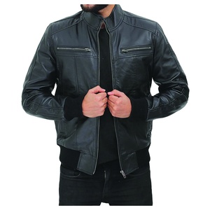 Chaqueta de Cuero para Hombre, Chaqueta de Cuero PU para Hombre, Estilo Motero, Talla Grande, Cortavientos para Exteriores, Chaqueta para Hombre - Product Image 1