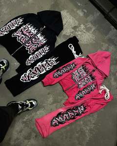 เสื้อฮู้ดผู้ชายทรงบ็อกซี่ ผ้าฟลีซ 100% ผ้าฝ้าย สไตล์พังก์ สตรีทแวร์ มีกระเป๋า ลายพิมพ์ สำหรับฤดูหนาว ขายส่ง คุณภาพสูง - Product Image 4