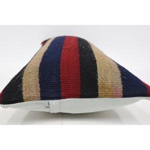 Multicolor Kilim Wool Rug 12x24 Inch Subtle Striped Vintage Pattern Woven Decorative Rug - Product Image 5