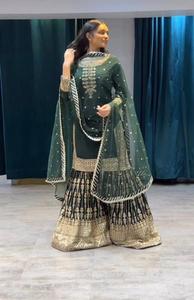 Costume de travail en georgette lourde et en séquence de cordon de haute qualité à la mode avec un travail complet Sarara - Product Image 3