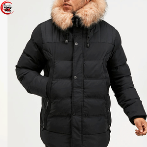 Blouson matelassé zippé personnalisé pour homme - Tissu en toile tricotée respirante avec col montant, style urbain, long, pour l'entraînement sportif - Product Image 2