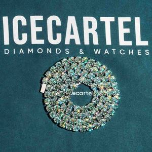 Cadena de Oro de 14K con Moissanita Azul de 6MM, Elegantes Collares - Product Image 6